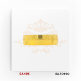 Timeless plain yellow gold band with a high-polish finish and delicate edge detailing for a classic, elegant look.