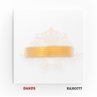 Classic 22kt yellow gold band with multiple fine ridged lines for a refined textured finish. Understated and versatile. Model number RJLR0777.
