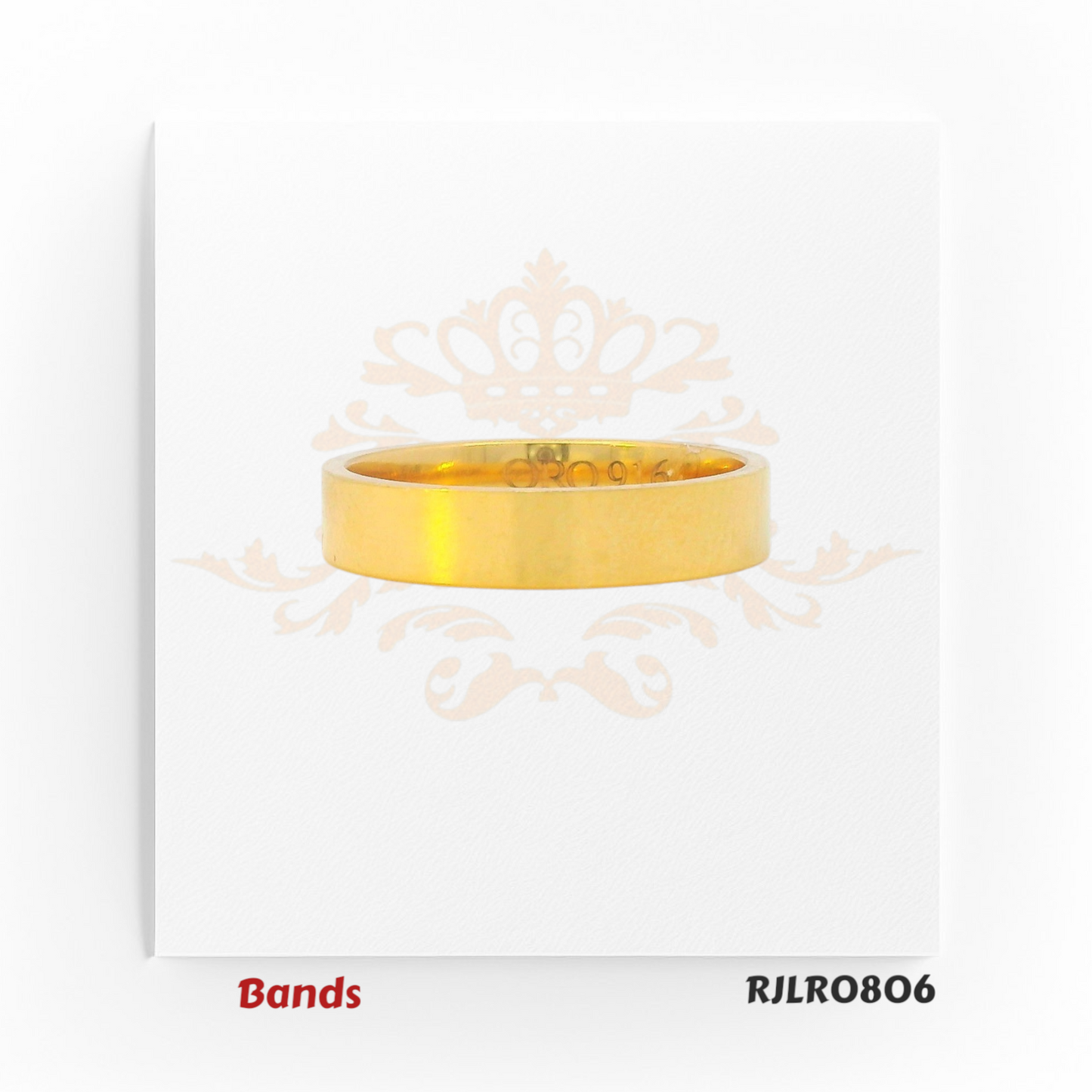 Classic 22kt plain yellow gold band with a smooth matte finish and timeless minimalist design. RJLR0806