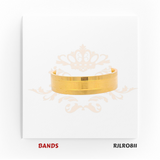 Simple and elegant 22kt yellow gold band with a subtle textured line pattern around the edges. A timeless design perfect for daily wear or special occasions. Model number RJLR0811.