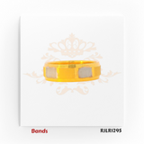 Distinctive 22kt two-tone gold band with alternating rectangular white gold panels set into a polished yellow gold base. RJLR1295