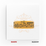 Designer 22kt yellow gold band accented with striking black musical note engravings for a bold, artistic flair. Model RJLR1297 is the ideal statement piece for music enthusiasts and creative souls.