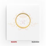 A dual-tone gold band ring with a matte silver-finish center strip flanked by polished yellow gold edges, offering a sophisticated and contemporary look. RJLR1404