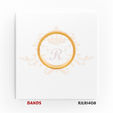 A sleek and minimalistic yellow gold band with a slightly domed surface and a fine etched border detail, perfect for everyday wear or special occasions. RJLR1408