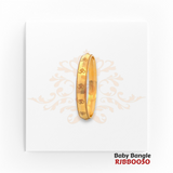 22kt Gold Baby Bangle RJBBO050 – A 10.60-gram, size 1.8 bangle featuring Om engravings, available at Regal Jewels.