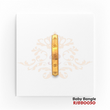 22kt Gold Baby Bangle RJBBO050 – A 10.60-gram, size 1.8 bangle featuring Om engravings, available at Regal Jewels.