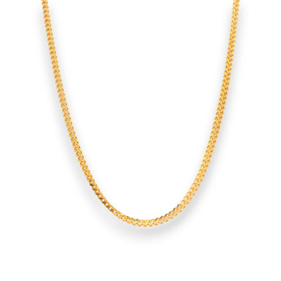 Charming 22K gold baby chain (RJC30867) featuring a sleek and durable rope-link design with a brilliant shine. Lightweight and safe for newborns and toddlers, this Regal Jewels Chicago gold chain blends elegance, comfort, and luxury — perfect for daily wear or as a thoughtful baby gift.