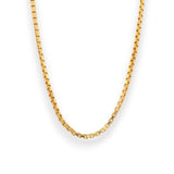 Stylish 22K gold baby chain (RJC30868) featuring a refined box-link design with a radiant polished shine. Crafted by Regal Jewels Chicago, this lightweight gold chain is perfect for newborns and toddlers — combining elegance, safety, and lasting quality for everyday wear or gifting.