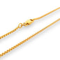 Elegant close-up of 22K gold baby chain (RJC30868a) with fine box-link detailing and a secure lobster clasp. From Regal Jewels Chicago, this gold chain combines sophistication, safety, and premium craftsmanship for babies.