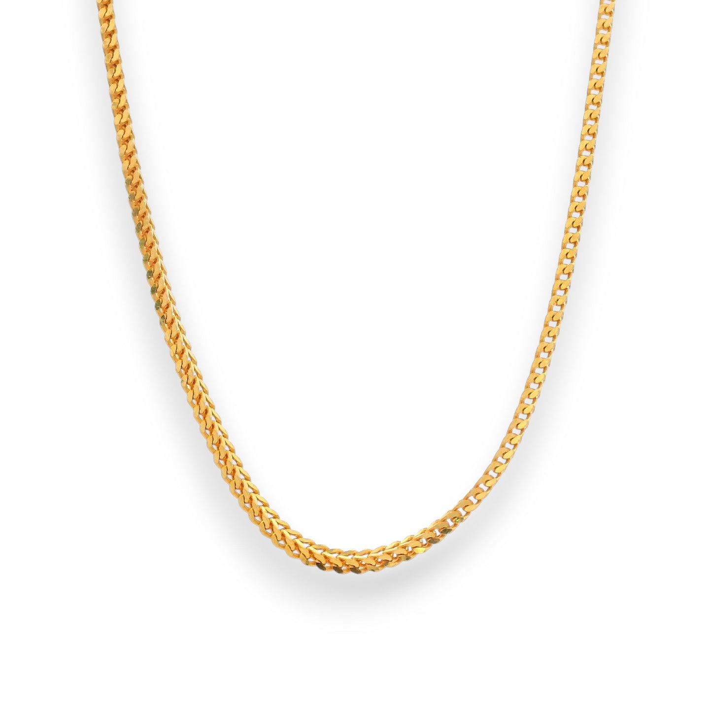 22Kt Gold Baby Chain – Fine Chevron-Link Design | 3.45gm, 14in – RJC30874