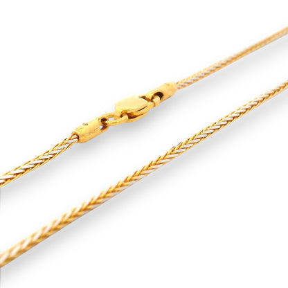22Kt Gold & Rhodium Baby Chain – Braided Dual-Tone Design | 4.00gm, 15in – RJC30875