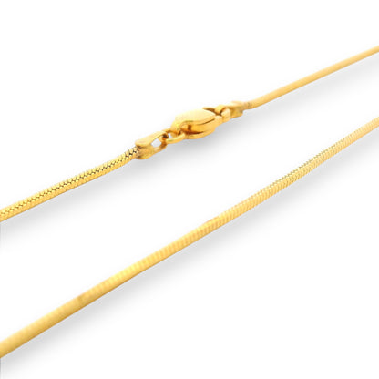 22Kt Gold Baby Chain – Sleek Flat Herringbone Design | 7.04gm, 16in – RJC30877