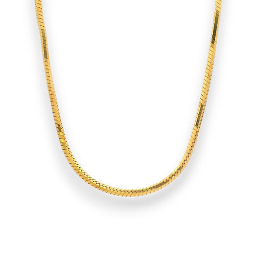 22Kt Gold Baby Chain – Sleek Flat Herringbone Design | 7.04gm, 16in – RJC30877