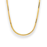 Elegant 22K yellow gold baby chain with a sleek snake-link design and sturdy lobster clasp, crafted for comfort and timeless style.