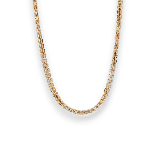 22Kt Gold & Rhodium Baby Chain – Twisted Rope-Link Design | 7.62gm, 15in – RJC30878