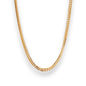 Stylish 22K gold baby chain (RJC30880) featuring a smooth herringbone-link pattern with a radiant polished finish. Expertly crafted by Regal Jewels Chicago, this lightweight chain offers elegance, comfort, and safety — perfect for newborns and toddlers.