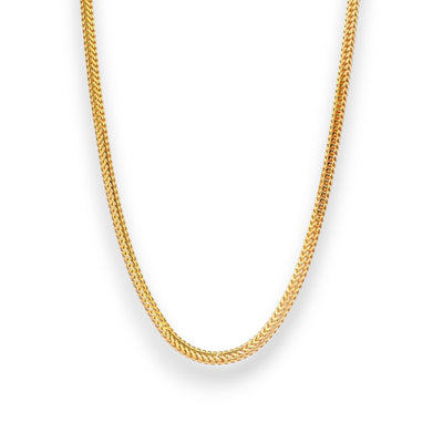 Elegant 22K gold baby chain (RJC30881) featuring a sleek dual-tone link design with a high-polish finish. Crafted by Regal Jewels Chicago, this lightweight gold chain provides both comfort and sophistication — an ideal choice for newborns and toddlers.