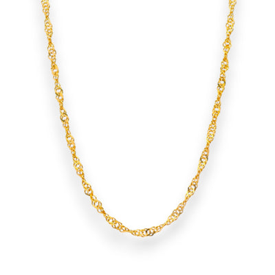 Regal Jewels 22K Gold Baby Chain RJC30882 in twisted rope design with intricate link pattern – lightweight and durable jewelry for kids.