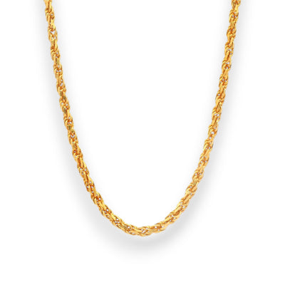 Regal Jewels 22K Gold Baby Chain RJC30884 with shimmering rope-style woven links – elegant and secure kids’ jewelry piece.