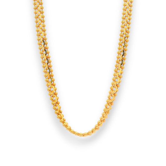 Regal Jewels 22K Gold Baby Chain RJC30887 featuring dual bead chain design – traditional and secure gold jewelry for babies