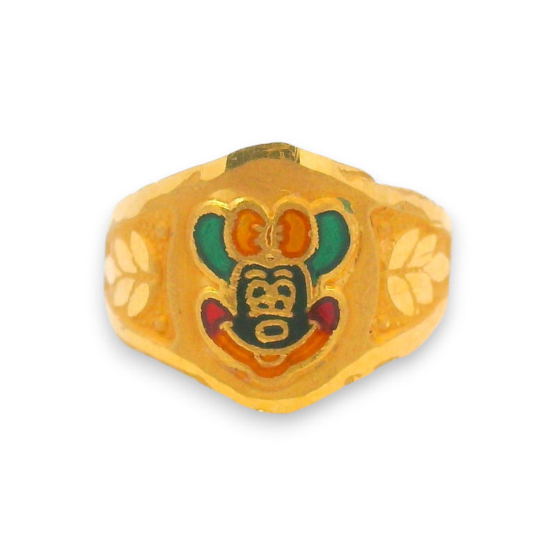 Regal Jewels RJBR3002b 22k gold baby ring with colorful enamel cartoon face design, kids jewelry gift, toddler gold ring, lightweight children’s jewelry – Regal Jewels Chicago