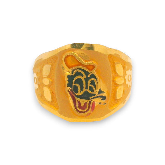 Regal Jewels RJBR3007b 22k gold baby ring with colorful cartoon character design, fun kids jewelry, toddler boys and girls lightweight gold ring, perfect infant gift – Regal Jewels Chicago.