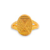 Regal Jewels RJBR3011b 22k gold baby ring with oval engraved design, lightweight children’s jewelry, handcrafted toddler gold ring, traditional kids gold gift – Regal Jewels Chicago