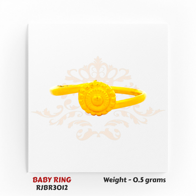 Regal Jewels RJBR3012A 22kt gold baby ring 0.5 grams – handcrafted circular design kids jewelry