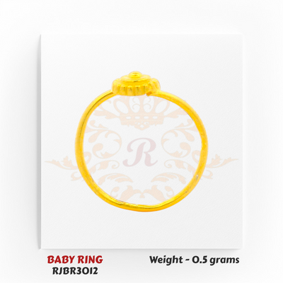  Regal Jewels RJBR3012C 22kt gold baby ring top view – 0.5 gram newborn jewelry design