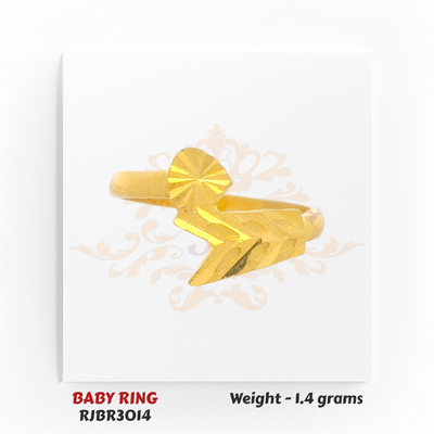 Regal Jewels RJBR3014A 22kt gold baby ring – arrow engraved design – 1.4 grams kids ring