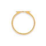 Regal Jewels RJBR3029a 22k gold baby ring side view, round engraved disc top with concentric circle design, lightweight handcrafted gold jewelry for kids – Regal Jewels Chicago