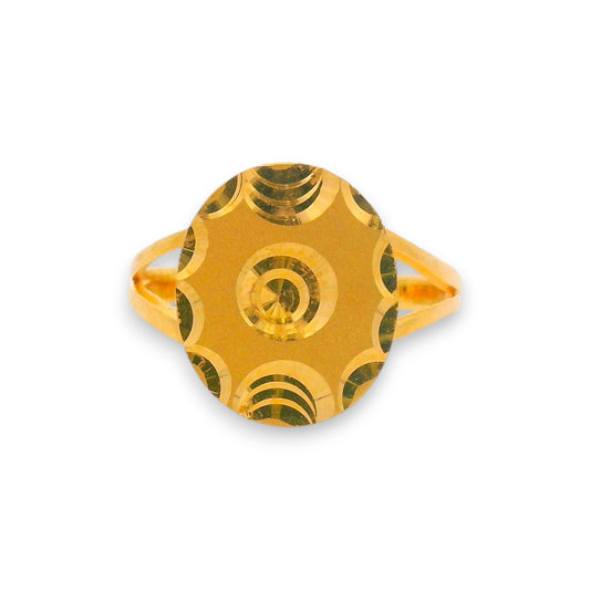 Regal Jewels RJBR3029b 22k gold baby ring with circular engraved pattern, lightweight children’s jewelry, traditional toddler gold ring, handcrafted kids jewelry gift – Regal Jewels Chicago