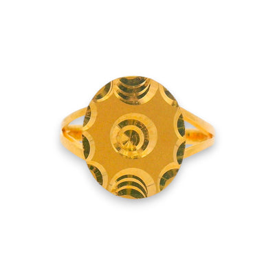 Regal Jewels RJBR3029b 22k gold baby ring with circular engraved pattern, lightweight children’s jewelry, traditional toddler gold ring, handcrafted kids jewelry gift – Regal Jewels Chicago