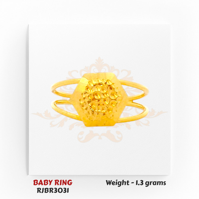 Regal Jewels RJBR3031A 22kt gold baby ring – hexagon motif – 1.3 grams newborn jewelry