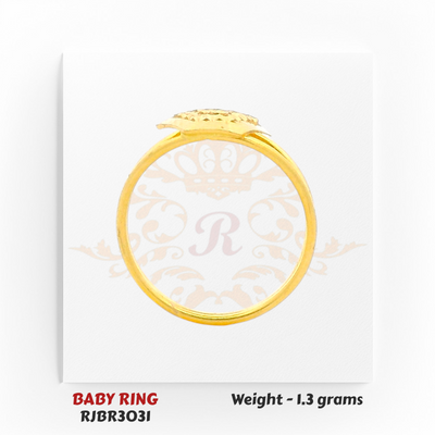 Regal Jewels RJBR3031C top view 22kt baby ring – 1.3g newborn gold ring design
