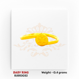Regal Jewels RJBR3032A 22kt gold baby ring 0.4g – star engraved newborn ring