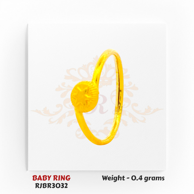 Baby Ring – Classic Gold Disc Design – 0.40 gm (RJBR3032)