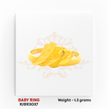 Regal Jewels RJBR3037A 22kt gold baby ring – 1.3g layered textured design kids jewelry