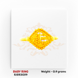 Regal Jewels RJBR3059A 22kt gold baby ring 0.9g – beaded square design infant jewelry