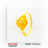 Baby Ring – Traditional Diamond-Shape Gold Design – 0.90 gm (RJBR3059)