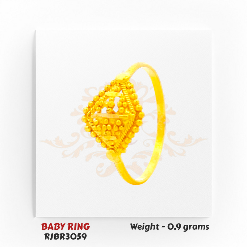 Baby Ring – Traditional Diamond-Shape Gold Design – 0.90 gm (RJBR3059)