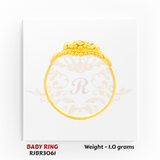 RJBR3061C Gold Baby Ring Back View – 22kt Pure Gold Kids Ring Design – Regal Jewels Chicago