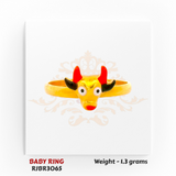 RJBR3065A 22kt Gold Baby Ring – Lightweight Kids Ring Design in Pure Gold – Regal Jewels Chicago
