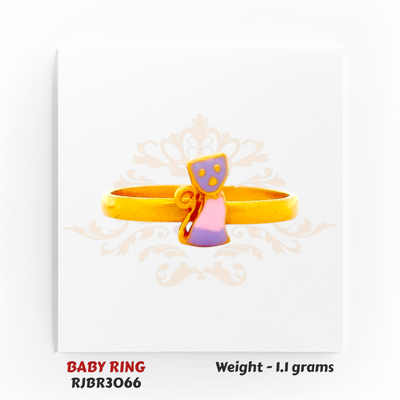 22kt Gold Baby Ring RJBR3066A – Lightweight Kids Gold Ring Design – Regal Jewels Chicago