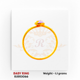 Regal Jewels RJBR3066C 22kt gold baby ring 1.1g – top view newborn gemstone ring