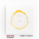 Regal Jewels RJBR3069C top view 22kt gold baby ring – 0.8g infant beaded gold ring