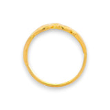 Regal Jewels RJBR3078a 22k gold baby ring simple lightweight band side profile view, toddler jewelry ring with open heart design, handcrafted children’s gold ring – Regal Jewels Chicago