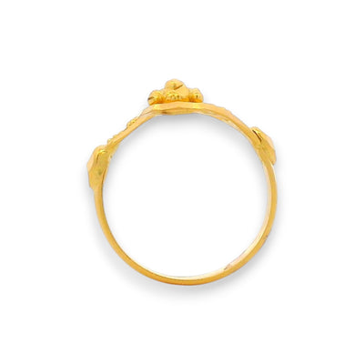 Regal Jewels RJBR3080a 22k gold baby ring with twin floral motif design, lightweight children’s jewelry band, handcrafted toddler gold ring for daily wear and gifting – Regal Jewels Chicago