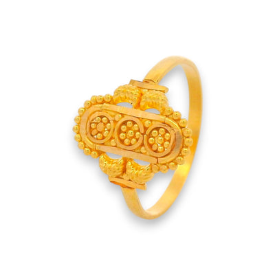 Regal Jewels RJBR3081 22k gold baby ring with antique floral rectangle design, handcrafted Indian kids gold jewelry, lightweight toddler infant ring, daily wear children’s ethnic gold ring gift – Regal Jewels Chicago