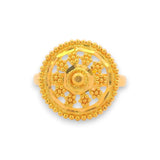 Regal Jewels RJBR3082b 22k gold baby ring with round filigree floral design, traditional kids jewelry, lightweight toddler ring, handcrafted gold gift for babies – Regal Jewels Chicago